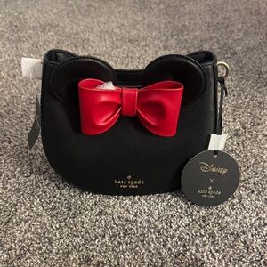 Kate Spade x Disney Black Bag with Red Bow Accent